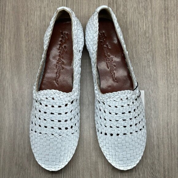 For Love & Lemons Shoes Womens Sz 7 Braided Leather Loafer Low Top Slip On White - Picture 7 of 13